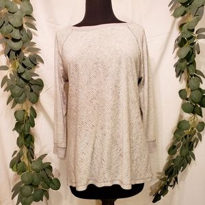 Banana Republic light grey stripped 3/4 sleeve med